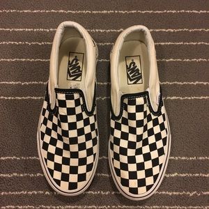 Vans checkered slip ons